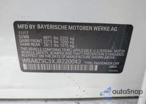 2018 BMW 330I Gran Turismo xDrive z USA, uszkodzony, nr VIN WBA8Z9C5XJB220043